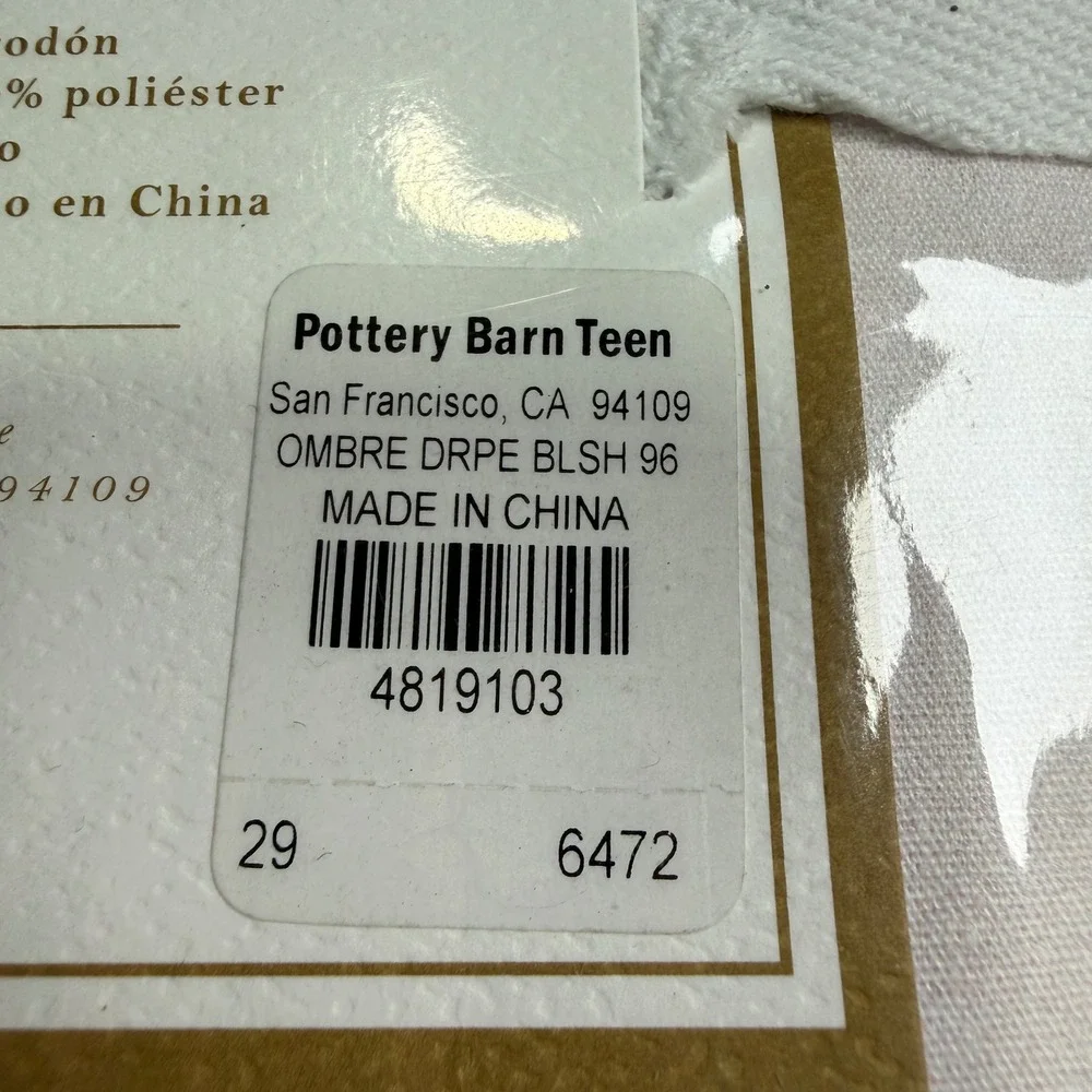 Pottery Barn Teen Ombre Blackout Drape Blush Pink Curtain Panel 52x96 4819103